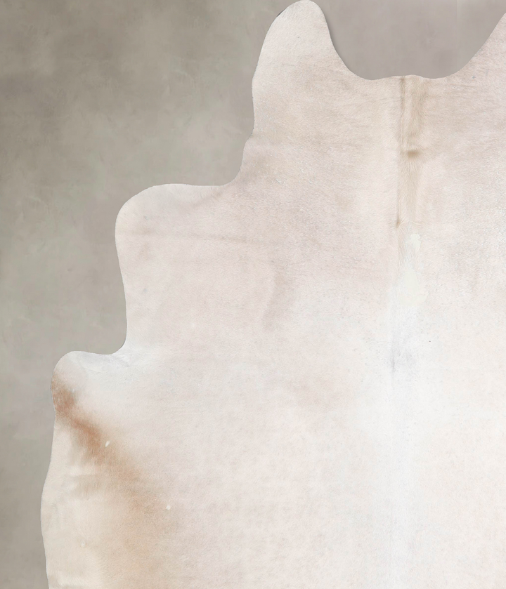 Ivory with Beige X-Large Brazilian Cowhide Rug 7'1"H x 6'4"W #A46620 by Hudson Hides