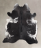 Salt and Pepper Black X-Large Brazilian Cowhide Rug 7'1