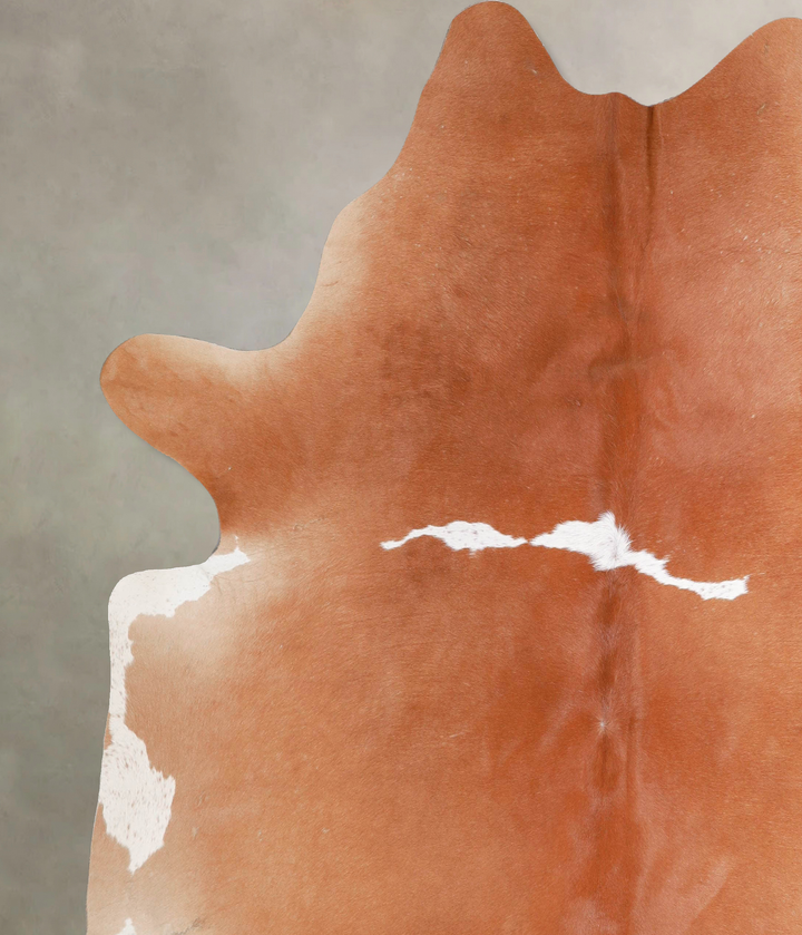 Brown and White Regular XX-Large Brazilian Cowhide Rug 7'8"H x 6'9"W #A47017 by Hudson Hides