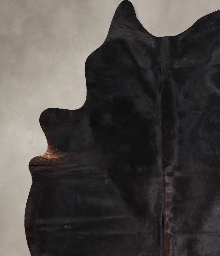 Solid Black X-Large Brazilian Cowhide Rug 6'10"H x 6'0"W #A47038 by Hudson Hides