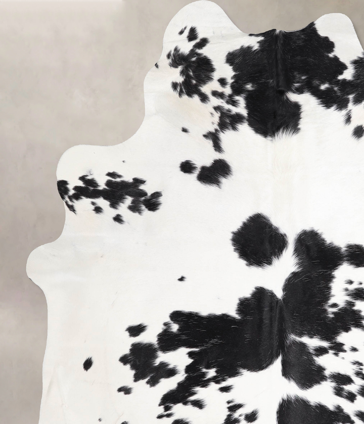 Black and White X-Large Brazilian Cowhide Rug 7'1"H x 6'3"W #A47171 by Hudson Hides
