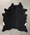 Solid Black X-Large Brazilian Cowhide Rug 7'5