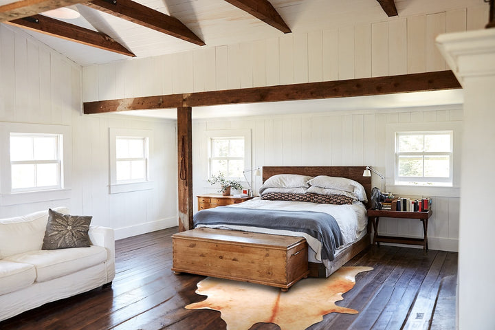 Beige X-Large Brazilian Cowhide Rug 6'11"H x 6'5"W #A47669 by Hudson Hides