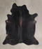 Solid Black XX-Large Brazilian Cowhide Rug 7'10