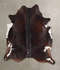 Chocolate and White XX-Large Brazilian Cowhide Rug 7'8
