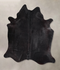 Solid Black X-Large Brazilian Cowhide Rug 7'6