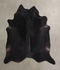 Solid Black XX-Large Brazilian Cowhide Rug 7'8