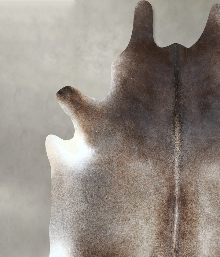 Grey with Beige XX-Large Brazilian Cowhide Rug 7'11"H x 7'3"W #A48365 by Hudson Hides