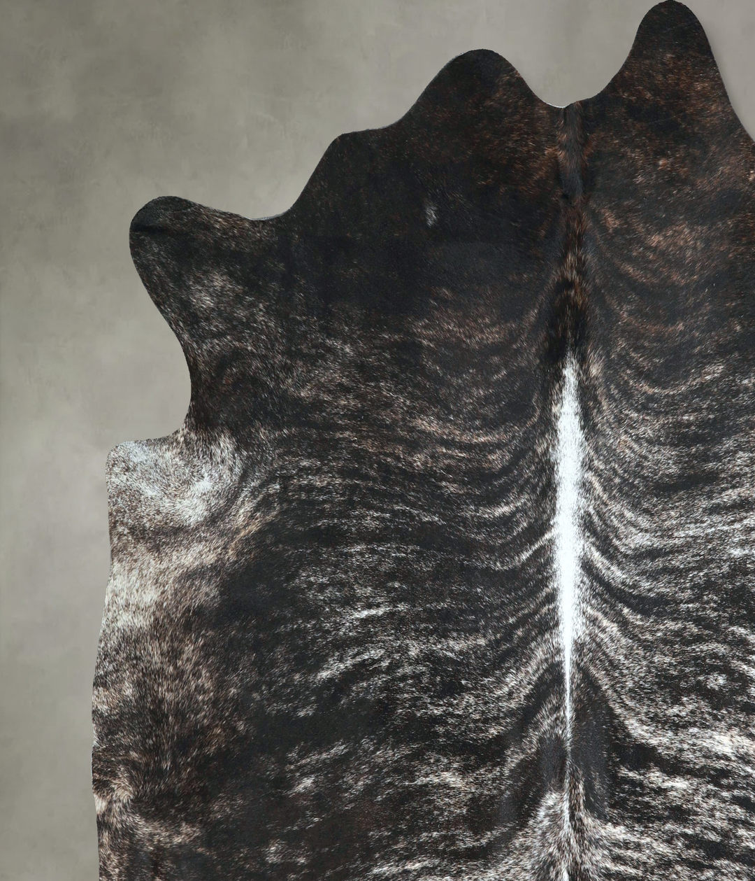 Grey Brindle XX-Large Brazilian Cowhide Rug 7'1"H x 7'5"W #A48656 by H