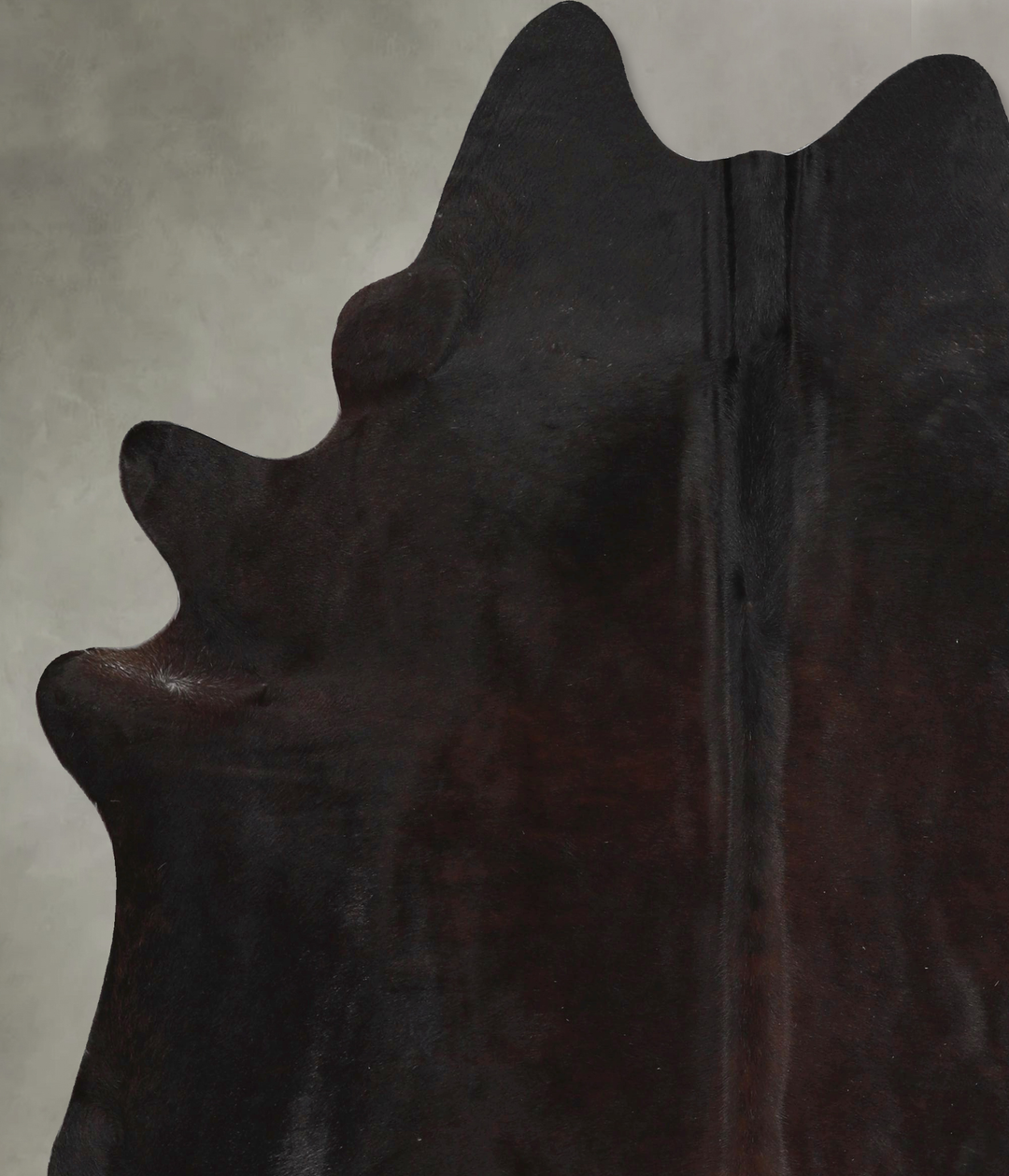 Solid Black X-Large Brazilian Cowhide Rug 7'1"H x 6'2"W #A48953 by Hud