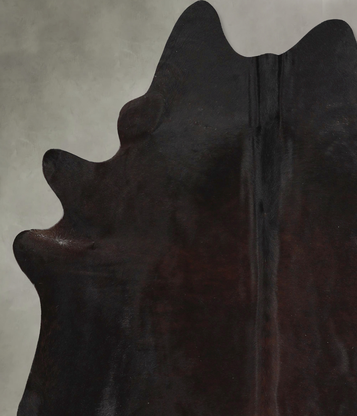 Solid Black X-Large Brazilian Cowhide Rug 7'1"H x 6'2"W #A48953 by Hudson Hides