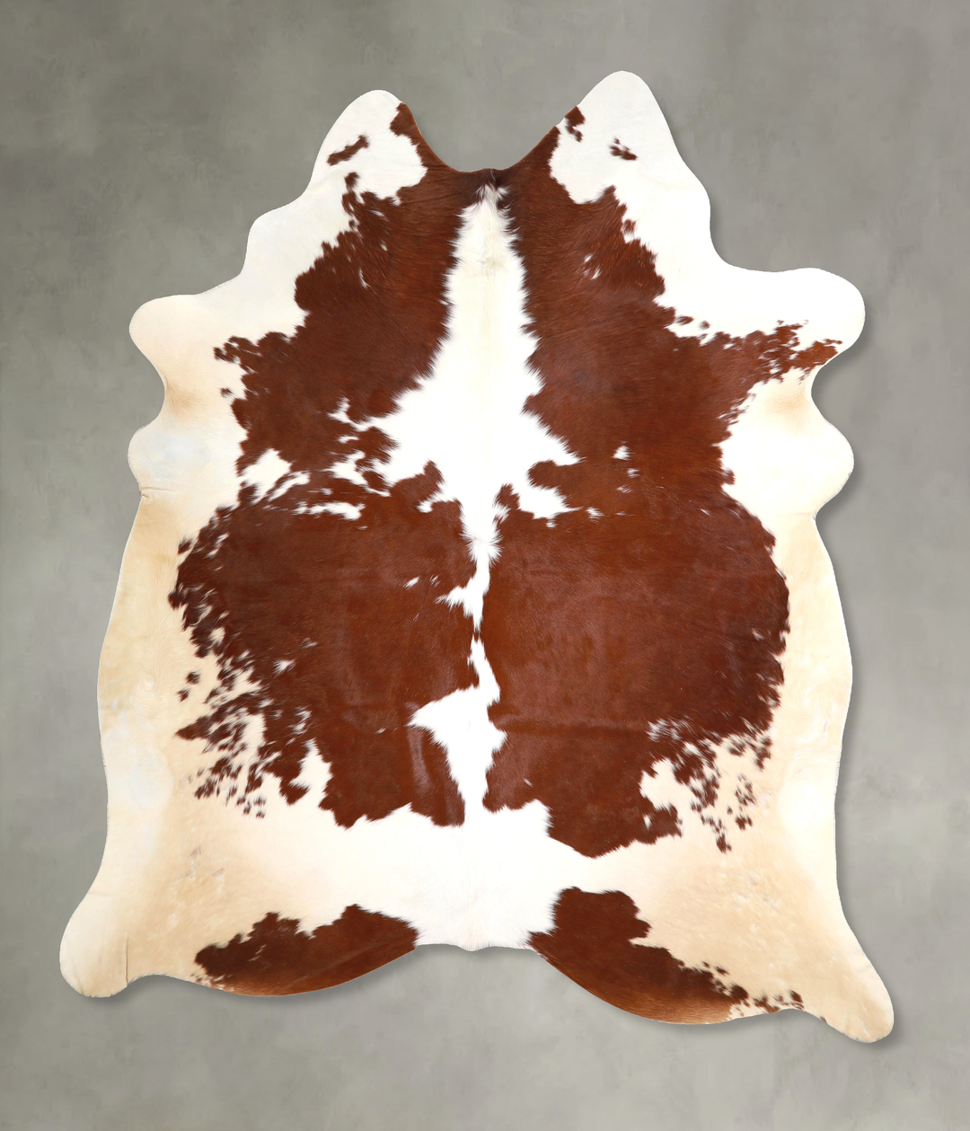 Brown and White X-Large Brazilian Cowhide Rug 7'5"H x 6'7"W #A49119 by