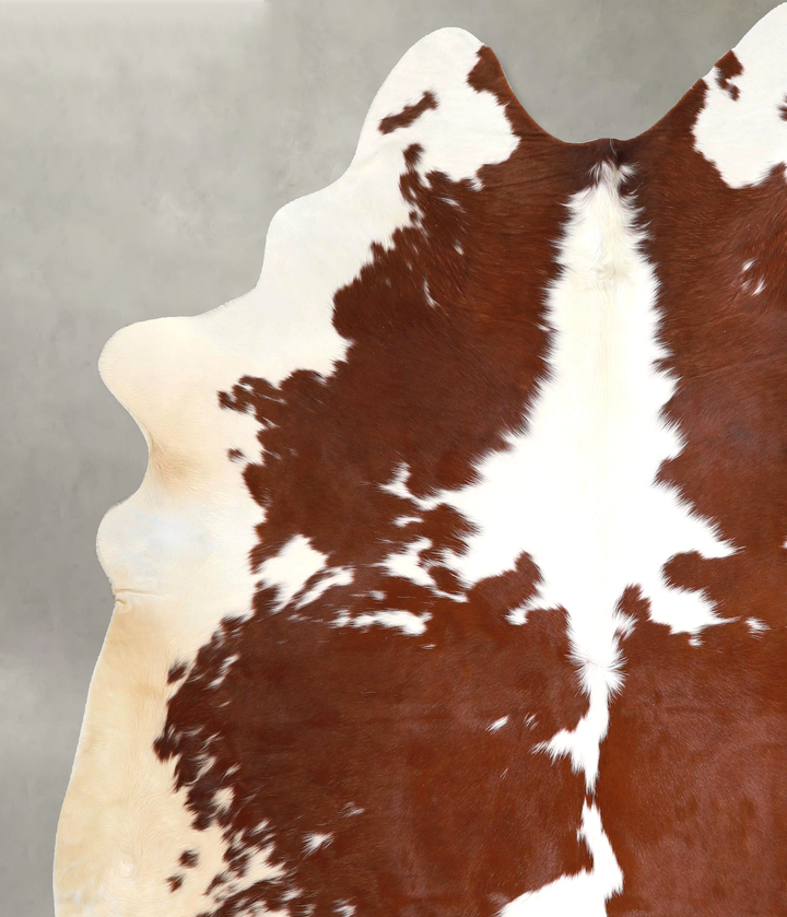 Brown and White X-Large Brazilian Cowhide Rug 7'5"H x 6'7"W #A49119 by Hudson Hides