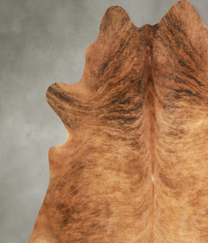 Medium Brindle XX-Large Brazilian Cowhide Rug 7'0"H x 7'2"W #A49186 by Hudson Hides