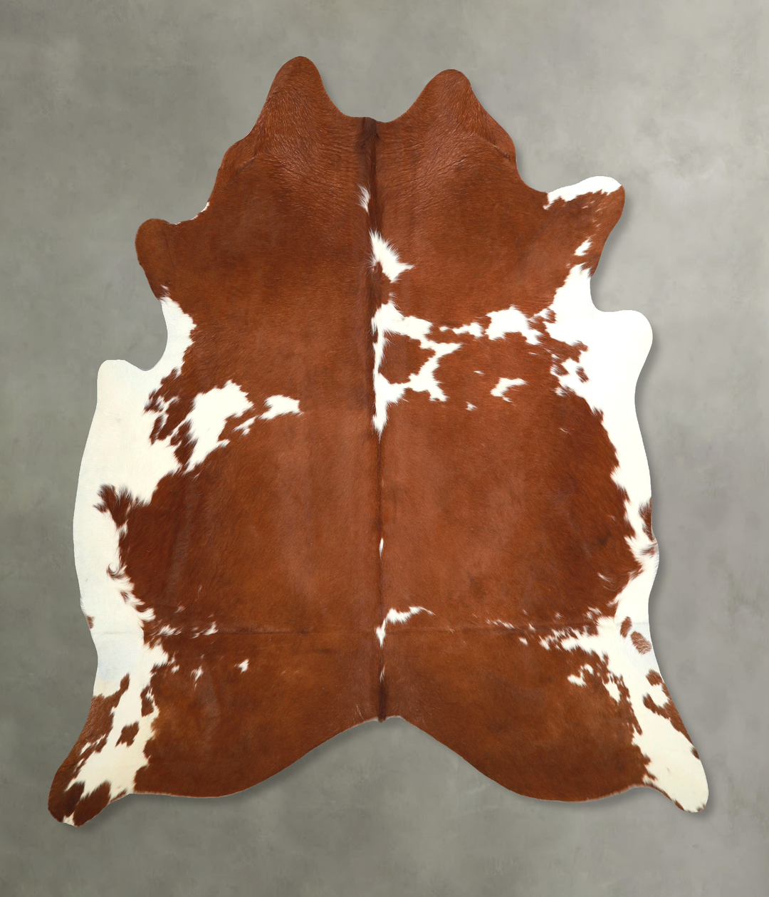 Brown and White X-Large Brazilian Cowhide Rug 7'2"H x 6'9"W #A49223 by