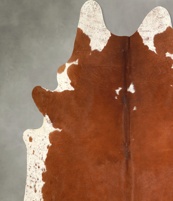Brown and White Regular XX-Large Brazilian Cowhide Rug 8'6"H x 7'7"W #A49226 by Hudson Hides
