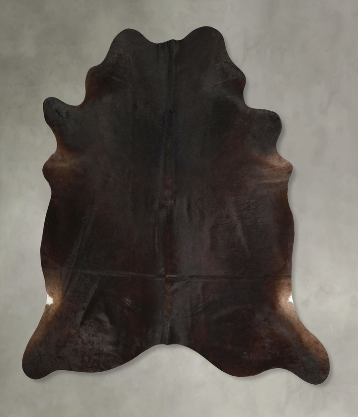 Solid Black X-Large Brazilian Cowhide Rug 7'0"H x 6'6"W #A49233 by Hudson Hides