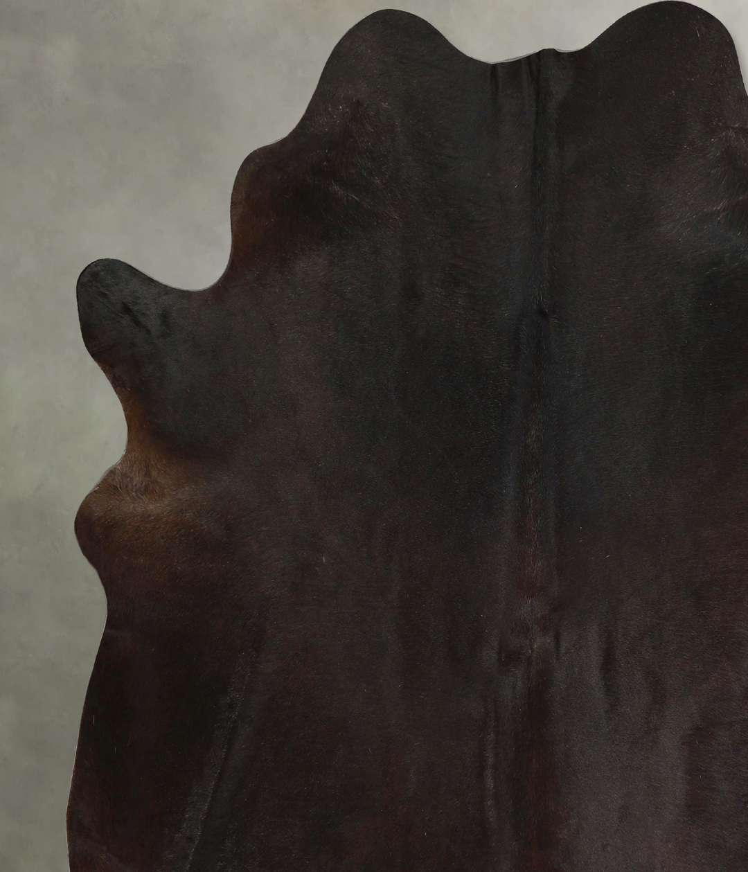 Solid Black X-Large Brazilian Cowhide Rug 7'0"H x 6'6"W #A49233 by Hud