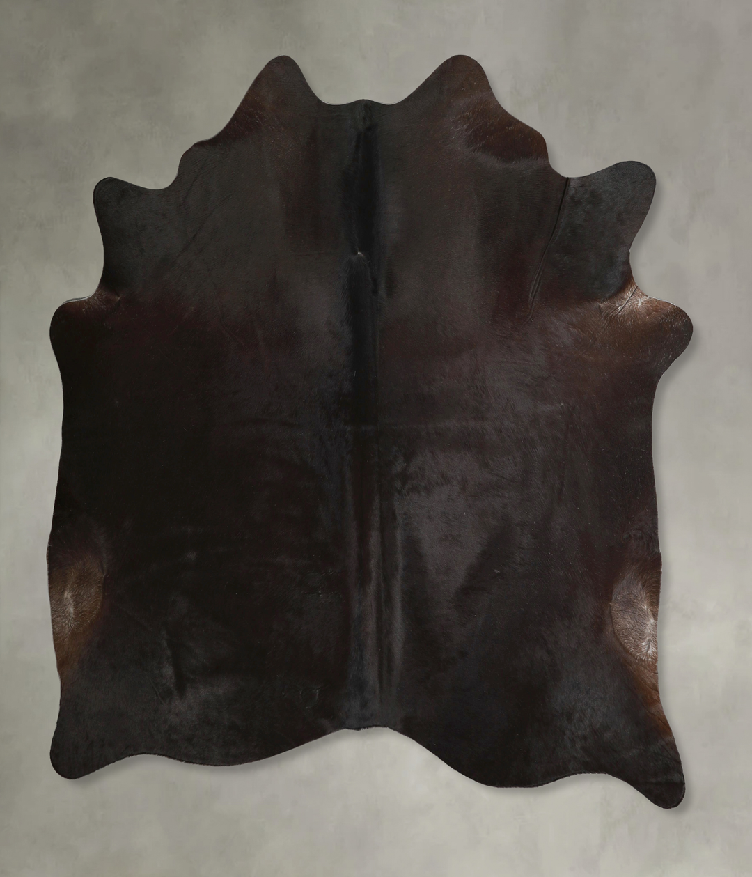Solid Black X-Large Brazilian Cowhide Rug 6'9"H x 6'5"W #A49242 by Hud