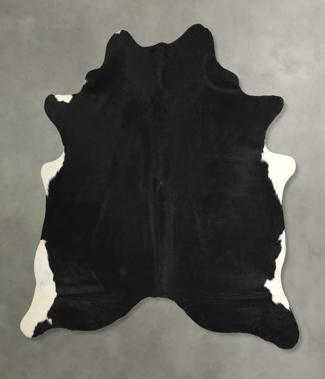 Solid Black X-Large Brazilian Cowhide Rug 7'4"H x 6'4"W #A49246 by Hud
