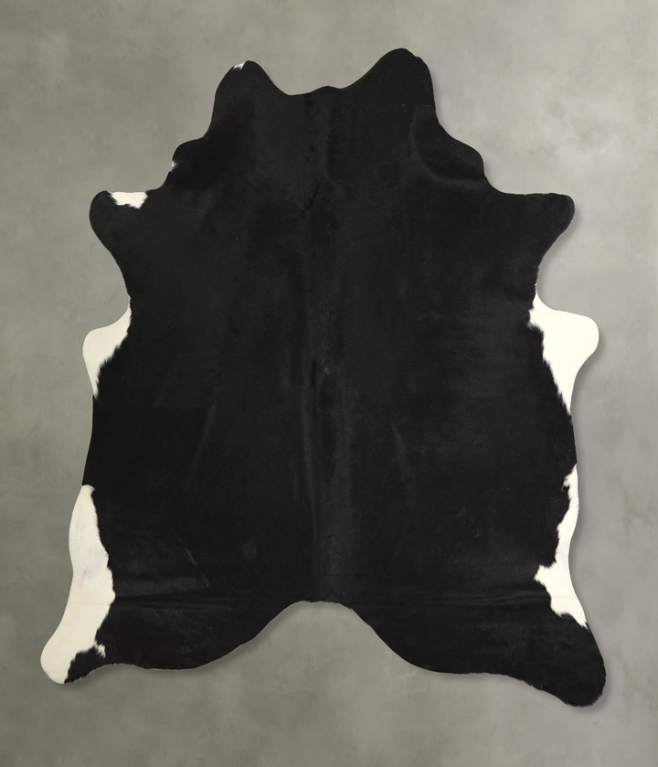 Solid Black X-Large Brazilian Cowhide Rug 7'4"H x 6'4"W #A49246 by Hudson Hides