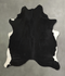 Solid Black X-Large Brazilian Cowhide Rug 7'4