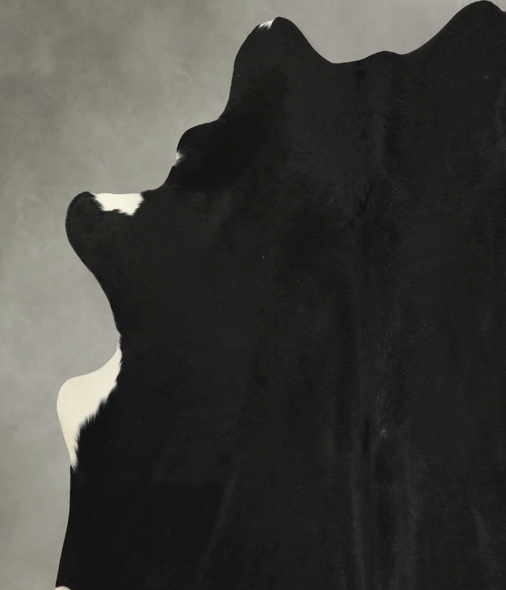 Solid Black X-Large Brazilian Cowhide Rug 7'4"H x 6'4"W #A49246 by Hudson Hides