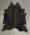 Solid Black X-Large Brazilian Cowhide Rug 6'9