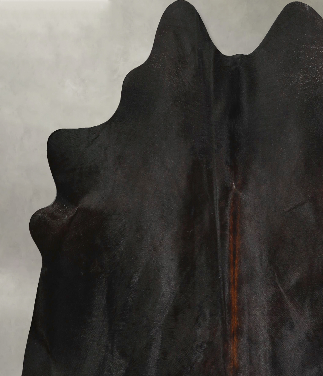 Solid Black X-Large Brazilian Cowhide Rug 6'9"H x 6'7"W #A49268 by Hud