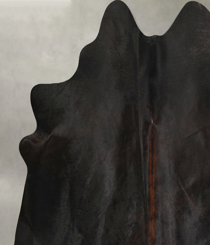Solid Black X-Large Brazilian Cowhide Rug 6'9"H x 6'7"W #A49268 by Hudson Hides