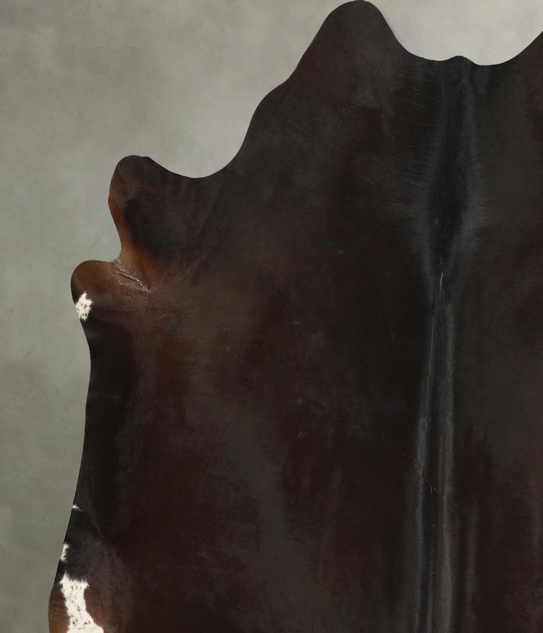 Solid Black X-Large Brazilian Cowhide Rug 7'5"H x 6'9"W #A49271 by Hud