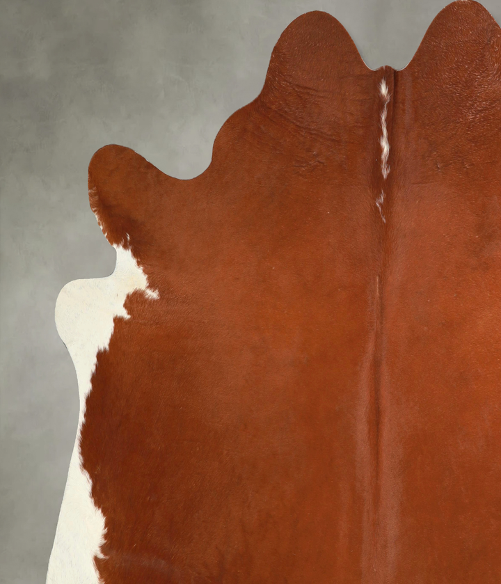Brown and White Regular XX-Large Brazilian Cowhide Rug 7'4"H x 7'4"W #A49276 by Hudson Hides