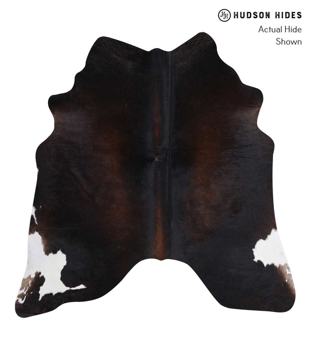 Chocolate and White Large Brazilian Cowhide Rug 6'4"H x 6'2"W #A5027 b