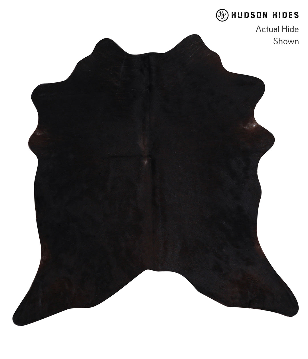 Solid Black X-Large Brazilian Cowhide Rug 6'7"H x 6'6"W #A5178 by Huds
