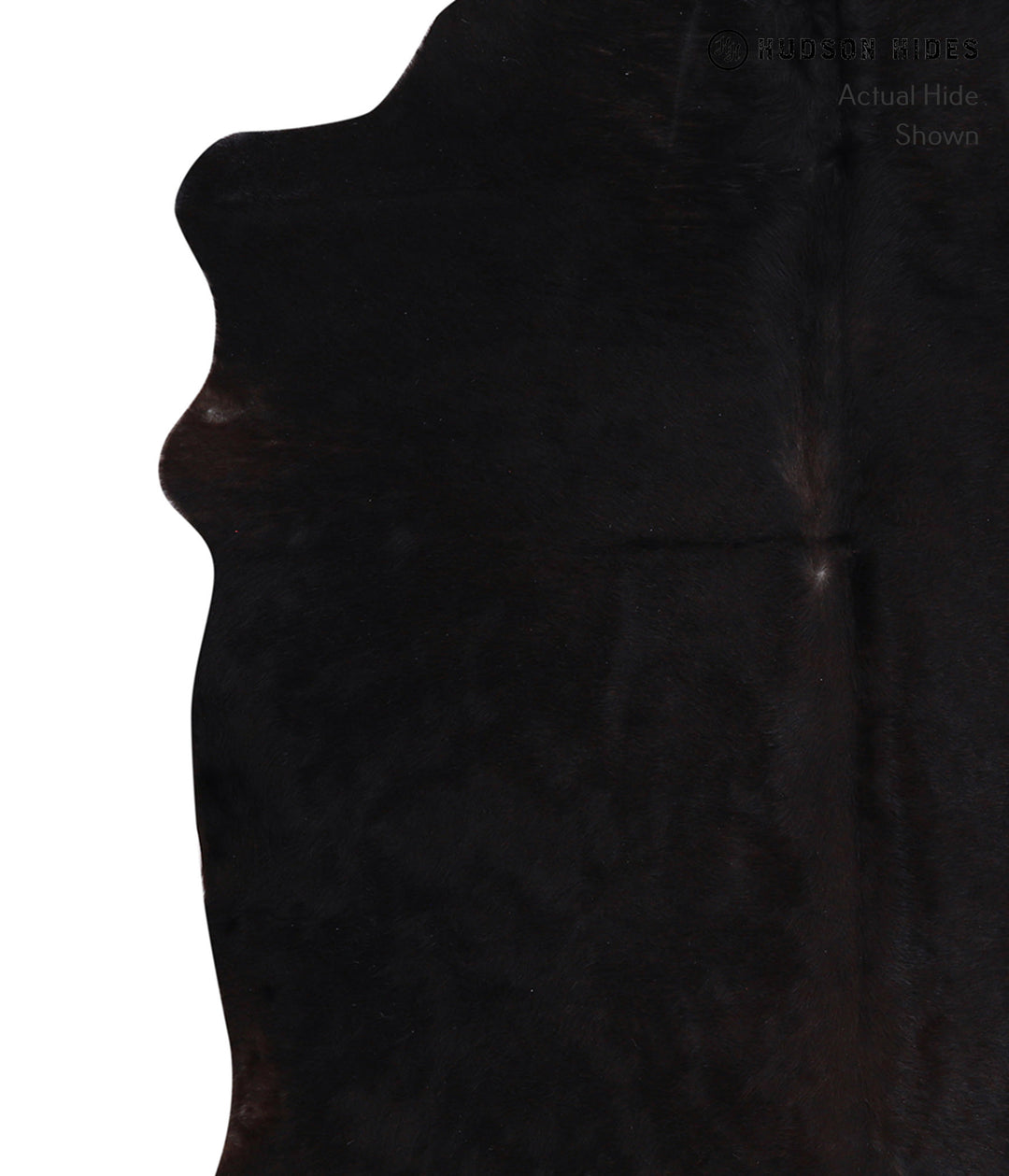 Solid Black X-Large Brazilian Cowhide Rug 6'7"H x 6'6"W #A5178 by Huds