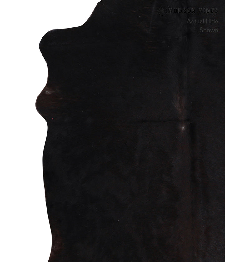 Solid Black X-Large Brazilian Cowhide Rug 6'7"H x 6'6"W #A5178 by Hudson Hides