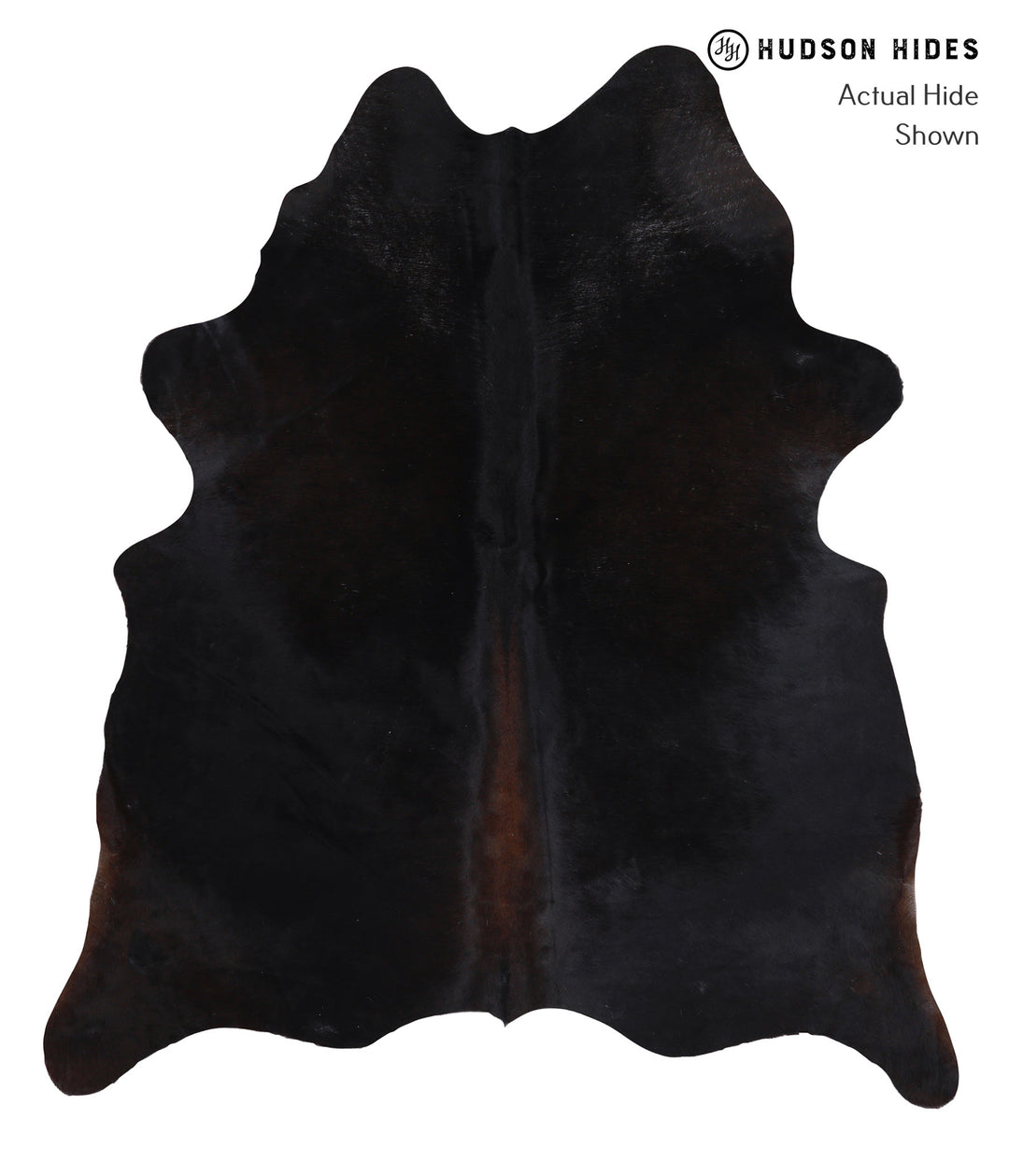 Solid Black X-Large Brazilian Cowhide Rug 6'11"H x 5'11"W #A5193 by Hu