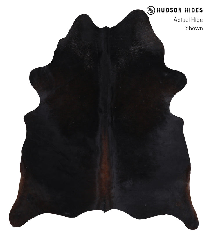 Solid Black X-Large Brazilian Cowhide Rug 6'11"H x 5'11"W #A5193 by Hudson Hides