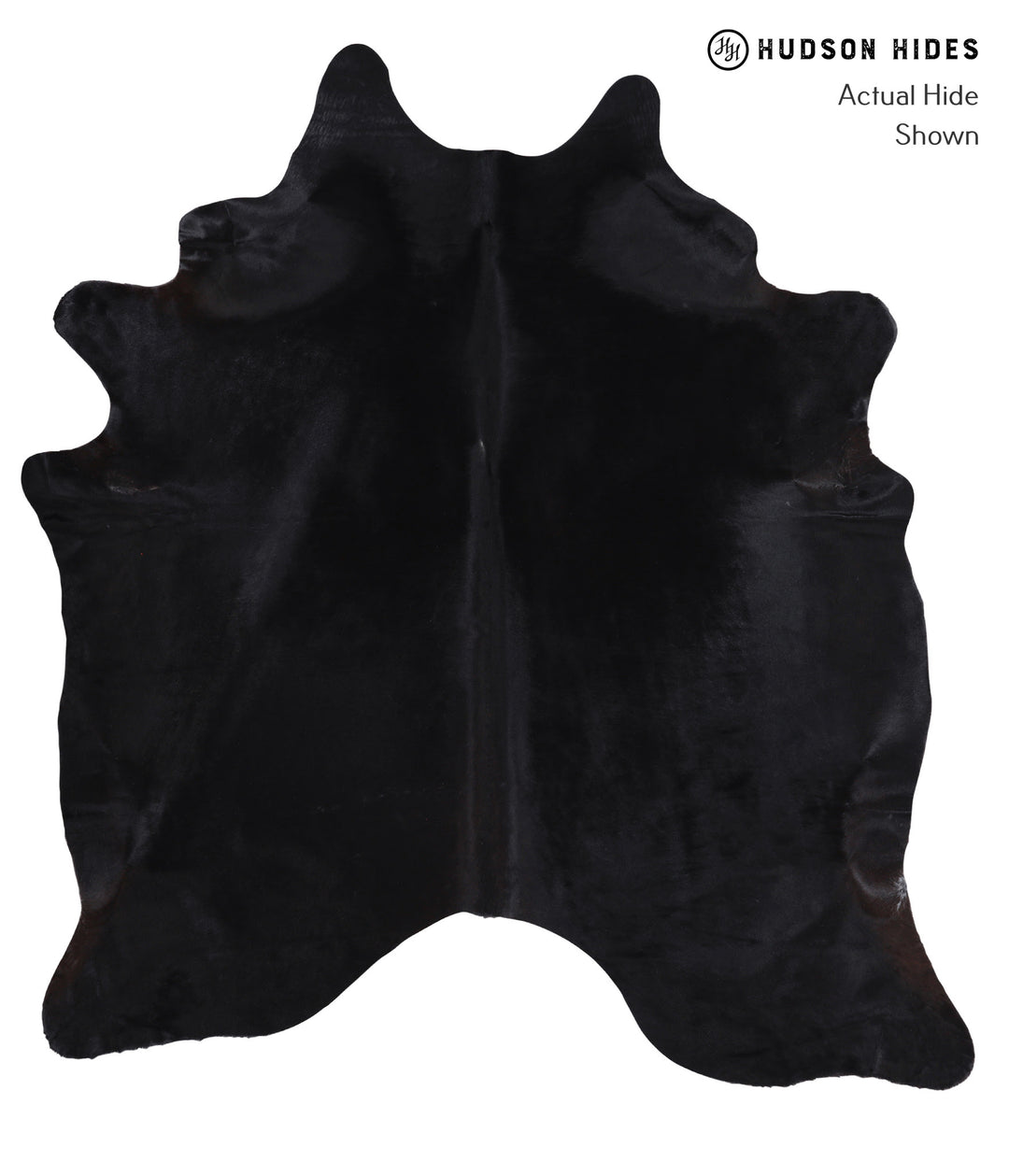 Solid Black X-Large Brazilian Cowhide Rug 7'3"H x 6'9"W #A5246 by Huds