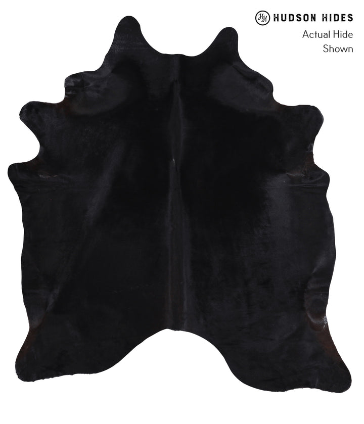 Solid Black X-Large Brazilian Cowhide Rug 7'3"H x 6'9"W #A5246 by Hudson Hides