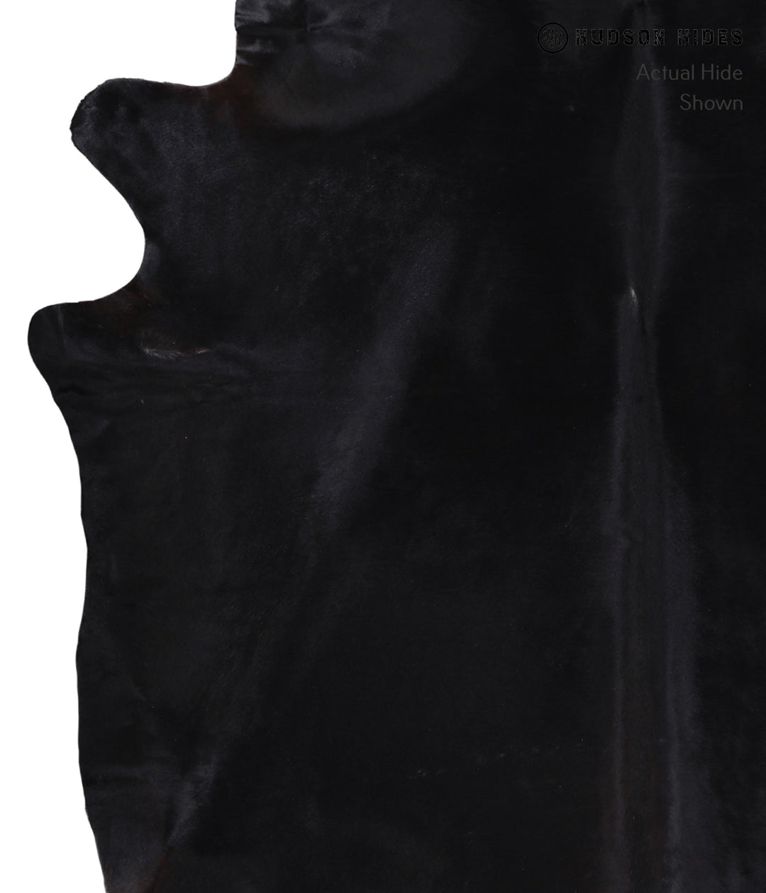 Solid Black X-Large Brazilian Cowhide Rug 7'3"H x 6'9"W #A5246 by Huds