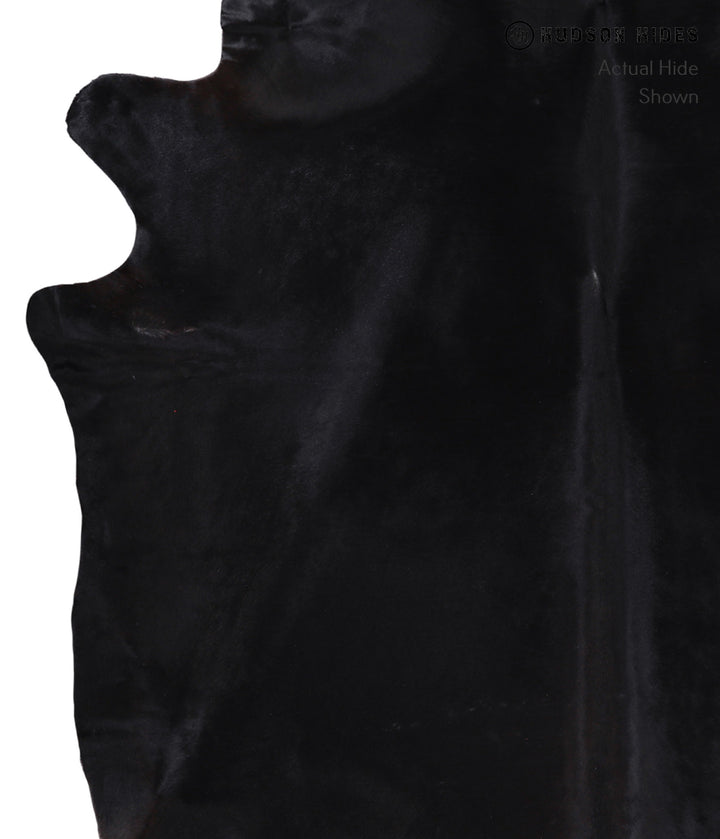 Solid Black X-Large Brazilian Cowhide Rug 7'3"H x 6'9"W #A5246 by Hudson Hides