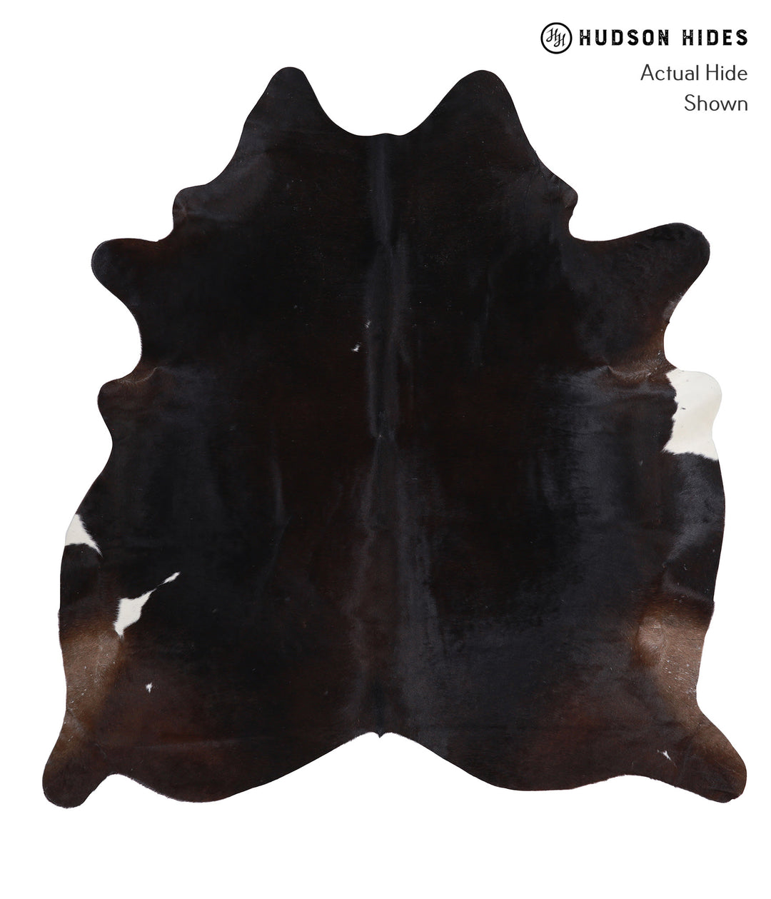 Solid Black X-Large Brazilian Cowhide Rug 6'10"H x 6'6"W #A5793 by Hud