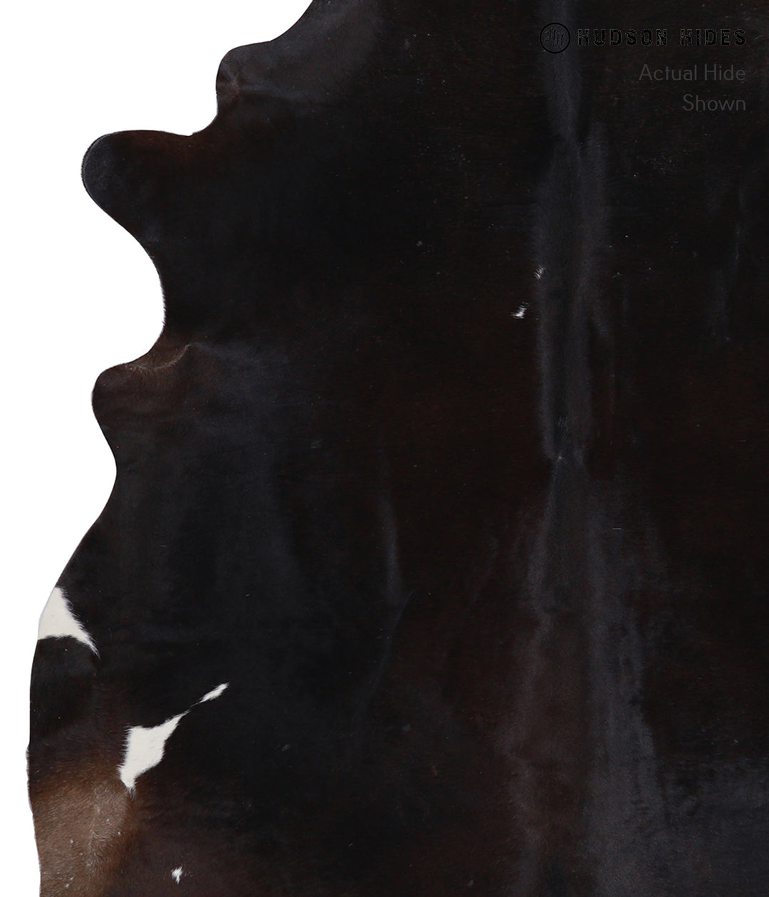 Solid Black X-Large Brazilian Cowhide Rug 6'10"H x 6'6"W #A5793 by Hud