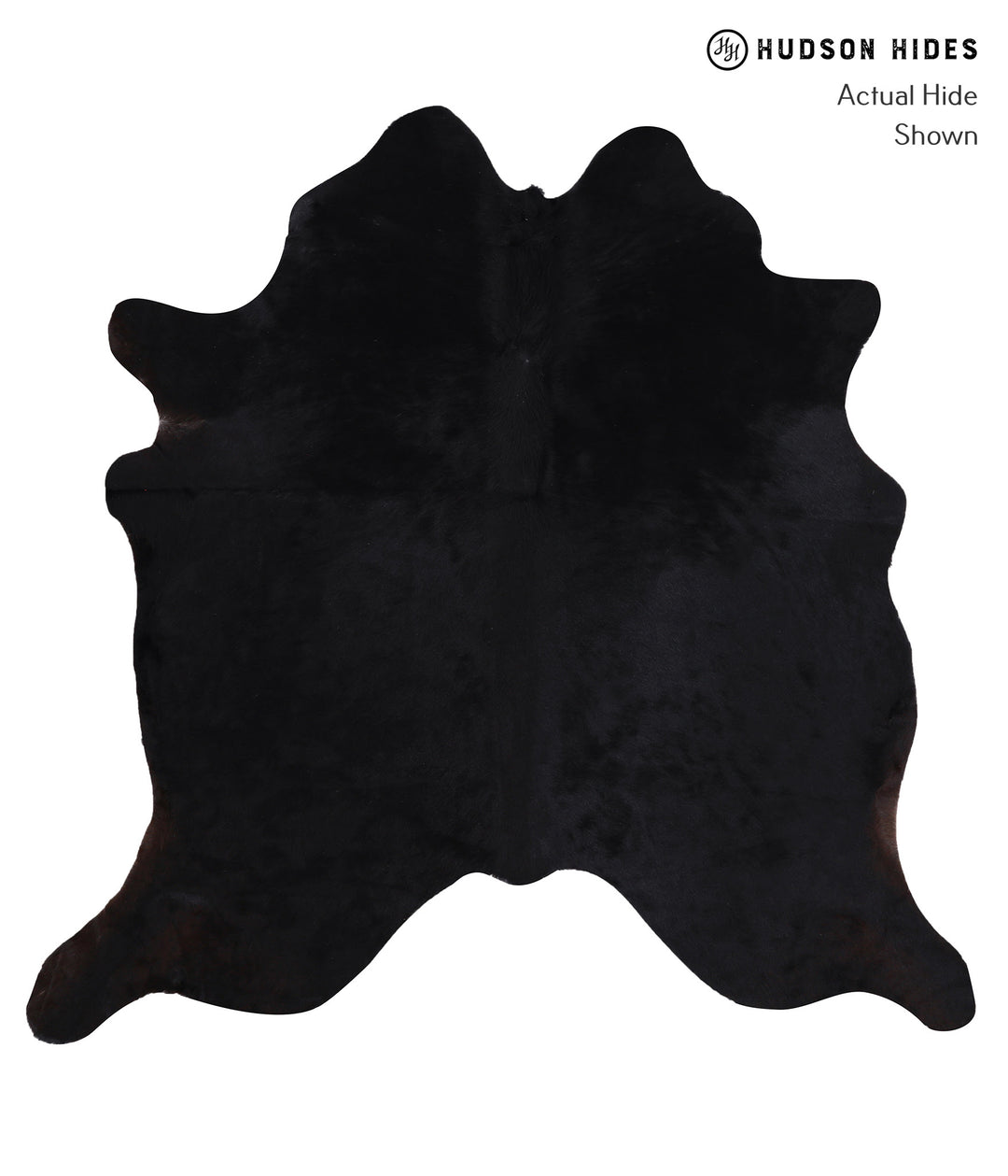 Solid Black X-Large Brazilian Cowhide Rug 6'4"H x 6'5"W #A5967 by Huds