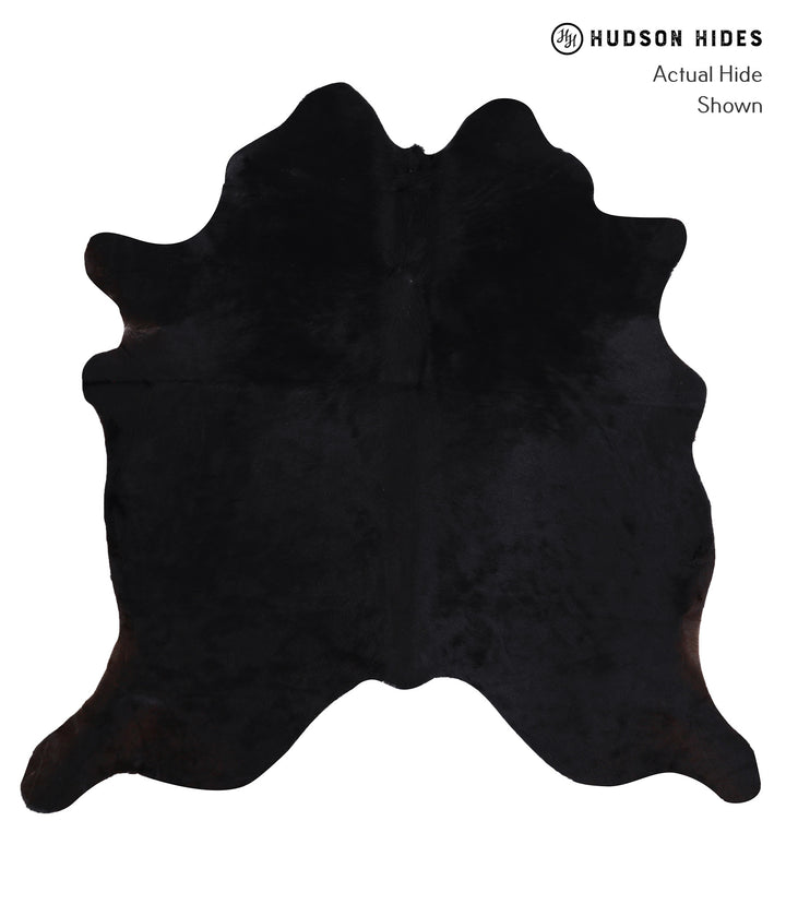 Solid Black X-Large Brazilian Cowhide Rug 6'4"H x 6'5"W #A5967 by Hudson Hides