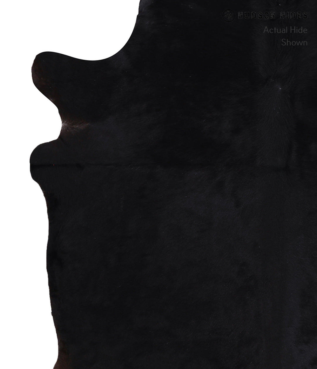 Solid Black X-Large Brazilian Cowhide Rug 6'4"H x 6'5"W #A5967 by Huds