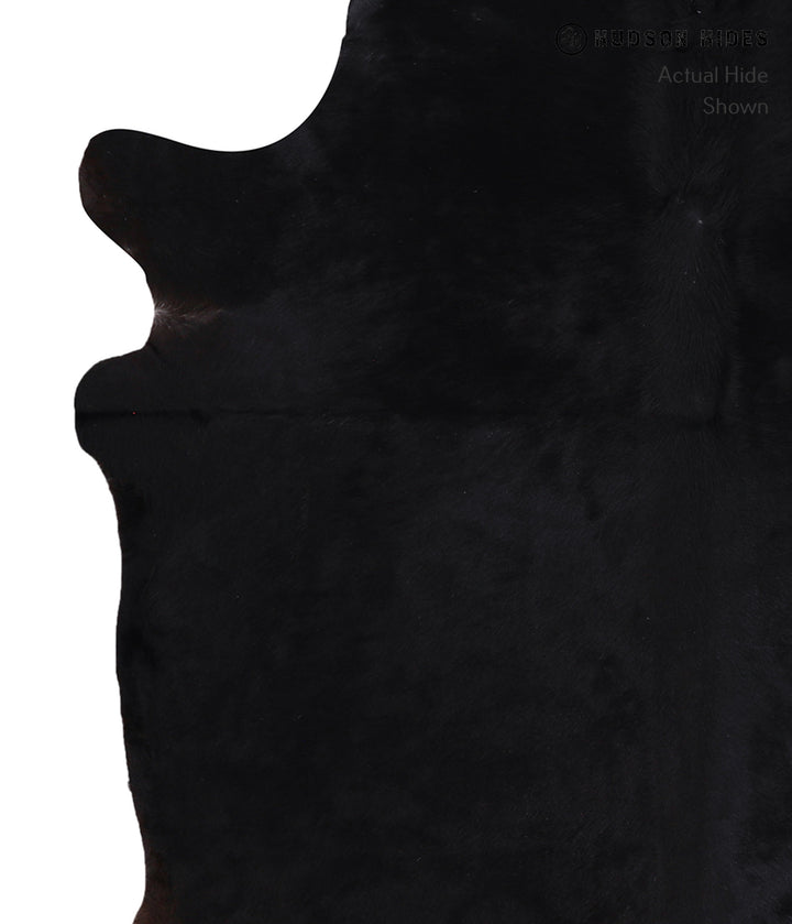 Solid Black X-Large Brazilian Cowhide Rug 6'4"H x 6'5"W #A5967 by Hudson Hides