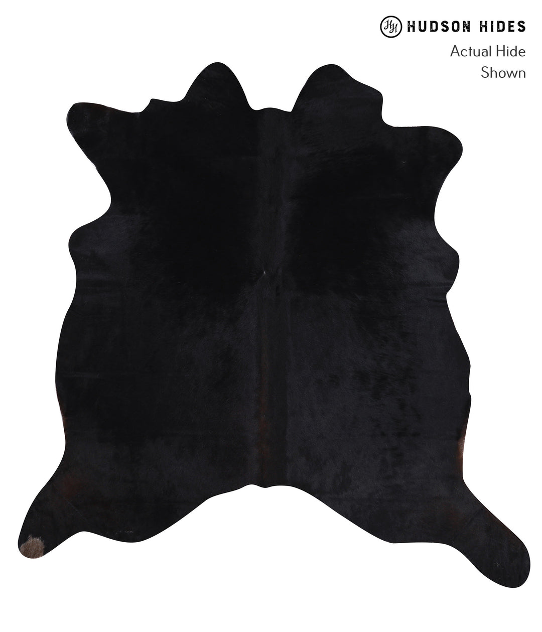 Solid Black X-Large Brazilian Cowhide Rug 6'8"H x 6'5"W #A6034 by Huds