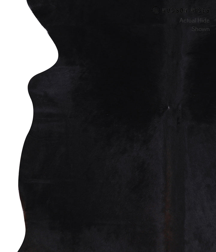 Solid Black X-Large Brazilian Cowhide Rug 6'8"H x 6'5"W #A6034 by Hudson Hides